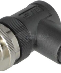 Enchufe 5 polos Macho M12 Código-A, 90 grados