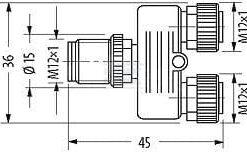 "T" M12 Hembra-Hembra-Macho
