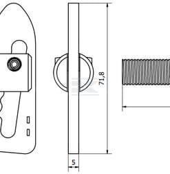 Orej. c. plano rosca M12x33-14