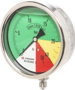 Manómetro Ø100mm 0-20-40-60 1/4" BSP conexión inferior