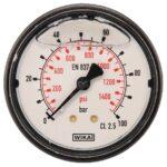 Manómetro Ø 63 0-100 bar 1/4" trasero