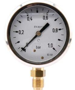 Manómetro Ø63 0-1 bar ¼" inf.