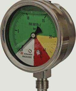 Manómetro Ø63mm 0-20-40-60 1/4" BSP conexión inferior