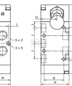 Válv. pal. manual 5/2 v. 1/4