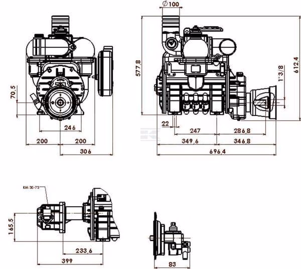 Unidad hidráulica de Bomba depresora, lubricación automática y lastre, Ballast BP 2 Unidad hidráulica de Bomba depresora, lubricación automática y lastre, Ballast BP