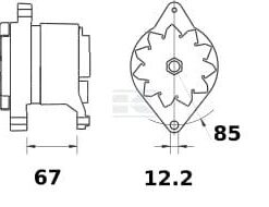 Alternador, 14V 65A