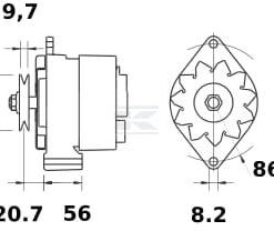 Alternador, 14V 55A