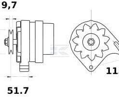 Alternador, 14V 45A