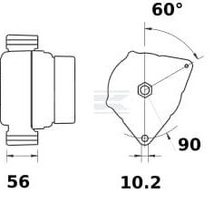 Alternador, 14V 250A