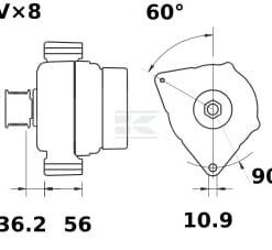 Alternador, 14V 150A