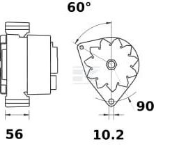 Alternador, 14V 120A