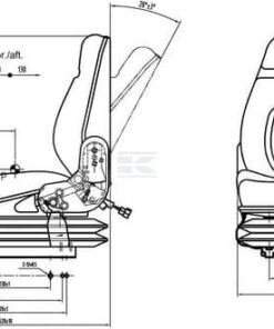 Asiento con suspensión mecánica, textil
