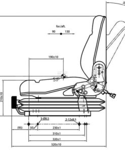 Asiento con suspensión mecánica, en PVC