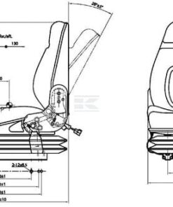 Asiento con suspensión mecánica, textil