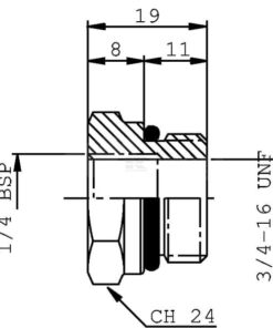 Tapón SAE 8-2+extra 1/4" 1+2 4 Tapón SAE 8-2+extra 1/4