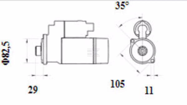 Motor de arranque 12 V, 2,5 kW, 9 dientes, Mahle 2 Motor de arranque 12 V, 2,5 kW, 9 dientes, Mahle