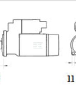 Motor de arranque 12V, 1,4kW, 11 dientes, giro horario, con reductor