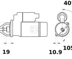 Motor de arranque 12 V 2.0 kW, 9 dientes, Mahle 3 Motor de arranque 12 V 2.0 kW, 9 dientes, Mahle