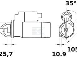 Motor de arranque 12 V 2.6 kW, 9 dientes, Mahle