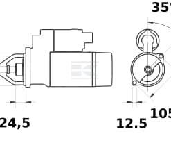 Motor de arranque, 12 V 2,0 kW, 9 dientes, Mahle