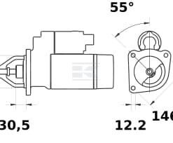 Motor de arranque 12V, 2,6kW, 9 dientes
