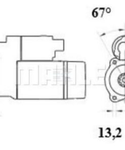 Motor de arranque 12 V, 3,3 kW, 10 dientes, sentido horario, Mahle