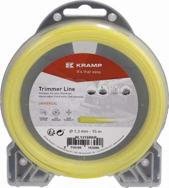 Hilo de corte, Ø1.3mm x 15m, redondo, amarillo, Kramp 2 Hilo de corte, Ø1.3mm x 15m, redondo, amarillo, Kramp