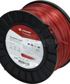 Hilo de corte, 2.4mm x 207m, cuadrado, rojo, Kramp