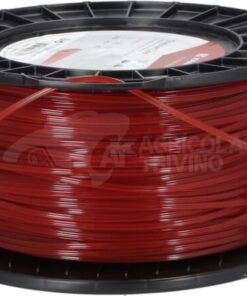 Hilo de corte, 3mm x 132m, cuadrado, rojo, Kramp