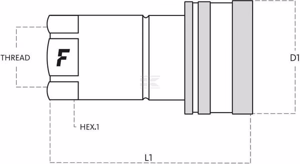 Acoplamiento rápido hembra 1/2" - M22x1,5