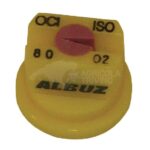 Tobera estándar, simple, chorro plano OC 80° 02 amarillo plástico Albuz