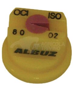 Tobera estándar, simple, chorro plano OC 80° 02 amarillo plástico Albuz