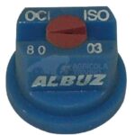 Tobera estándar, simple, chorro plano OC 80° 03 azul plástico Albuz