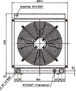 Enfriador de aceite (12 V) 38-50°C 2050K-12-2-01
