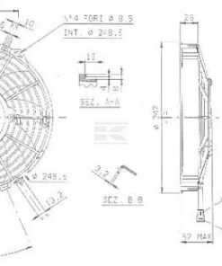 Electric fan 12VDC 225mm
