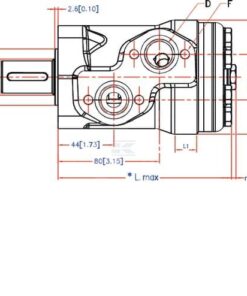 Eje motor orb.,4 o., US, Ø25,4