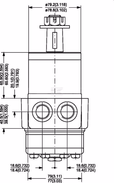 Motor rueda, eje Ø25, c. fugas 12 Motor Orbit, cardán Ø1" Leck