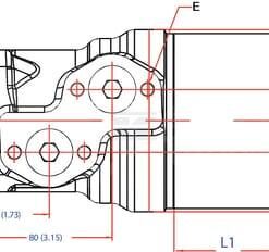 Motor orb. W.Ø25,Fl.C,Endport