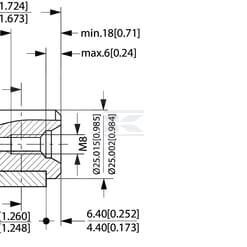 Eje motor orbit. Ø 25 A2 tras.