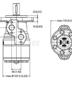 Eje de motor orbital Ø 25 A2 11 Eje de motor orbital Ø 25 A2