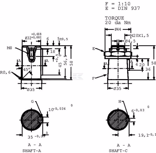 Rueda motor cardán Ø32, cil. 6 Rueda motor cardán Ø32, cil.