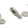 Tornillo de máquina 4 x 12 mm incluida arandela, latón niquelado