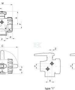 Llave esf. 1/2" 3 v. + ala.