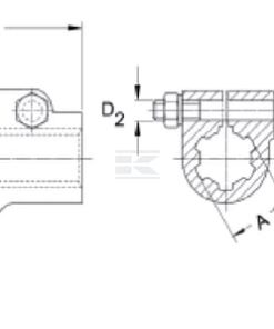 Horquilla con perno tensor, Ø30 mm, W2300/P300/W300E Walterscheid