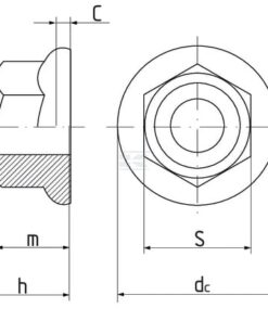 Tuerca hexagonal de brida autoblocante DIN 6926 M12, acero cincado Clase 8 Kramp