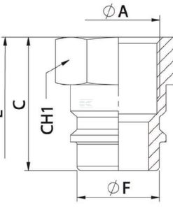 Conector hidráulico 1/2" acero