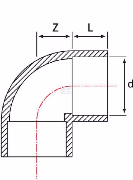 PVC codo 90° 160x160mm 2 PVC codo 90° 160x160mm