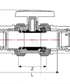 Llave esfér. PE comp. PVC 32mm
