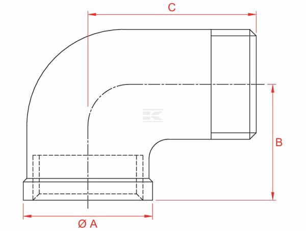 Codo galv. hemb/macho 1/4" 3 Codo galv. hemb/macho 1/4"