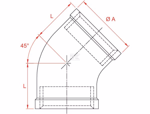 Codo 45° inox 2xH 1 1/4" 4 Codo 45° inox 2xH 1/2"